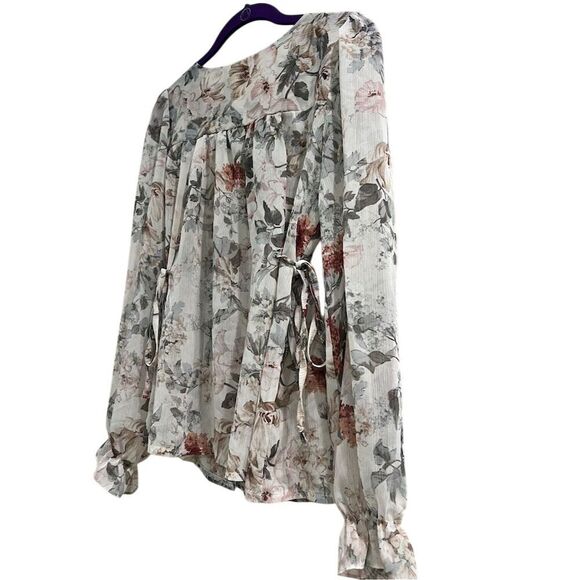 Amy Company Women's Floral Long Sleeve Blouse Size S Multicolor Casual - Picture 4 of 5